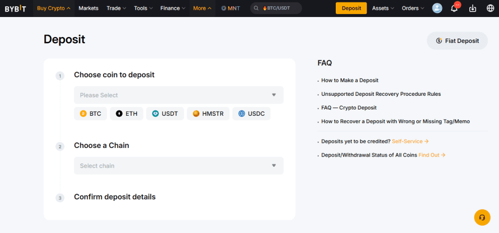 Options for depositing and funding your Bybit account