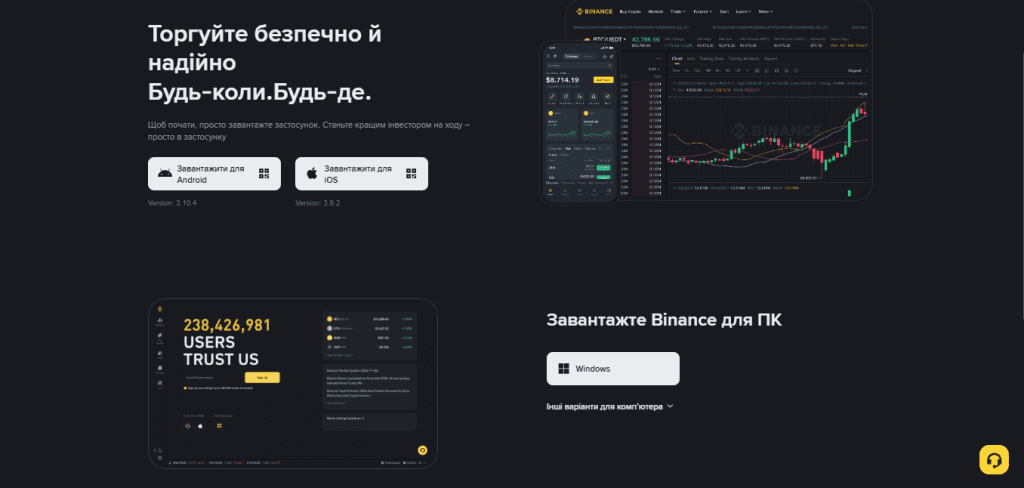 Платформа та зручність на Binance — інтуїтивний інтерфейс і зручні інструменти для торгівлі.