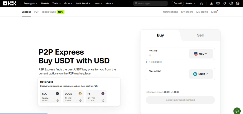 P2P trading on the OKX cryptocurrency exchange: direct exchange between users without intermediaries